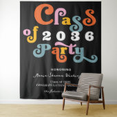 2024ブラックレトロカスタム卒業パーティー背景 タペストリー (インサイチュ)