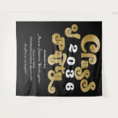 2024ブラックレトロカスタム卒業パーティー背景 タペストリー (正面(横))