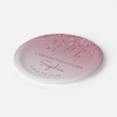 2024ブルゴーニュパーソナライズされたグリッタードリップ卒業 ペーパープレート (アングル)