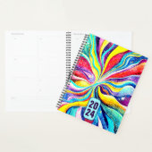 2024プランナーカラフル抽象芸術宇宙デザイン プランナー手帳 (ディスプレー)