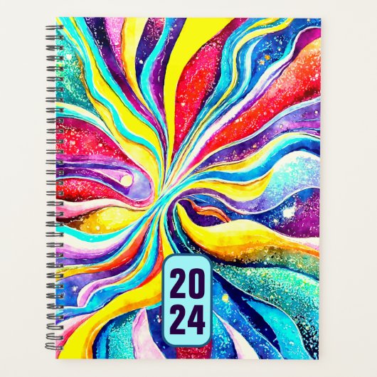2024プランナーカラフル抽象芸術宇宙デザイン プランナー手帳 (正面)