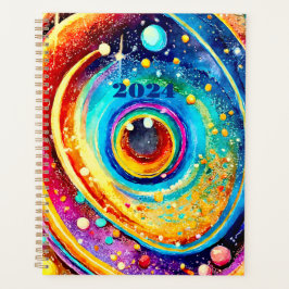 2024プランナーシンプル銀河系カラフルデザイン プランナー手帳