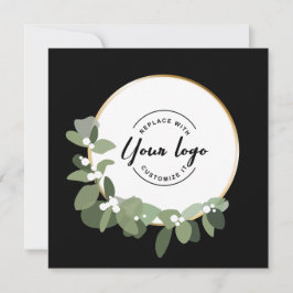 2024ホリデーグリーン企業のリースカスタムロゴ シーズンカード