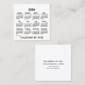 2024ホワイトカレンダーbyヤンツ広場ビジネスカード スクエア名刺 (正面/裏面)