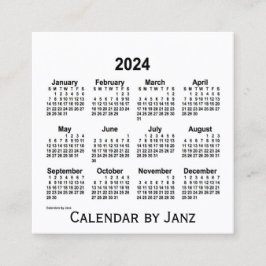 2024ホワイトカレンダーbyヤンツ広場ビジネスカード スクエア名刺