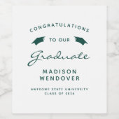 2024ホワイトグリーンスクリプトキャップ卒業 ワインラベル (シングルラベル)