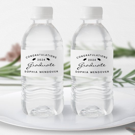 2024ホワイトブラックスクリプトキャップ卒業 ペットボトルラベル