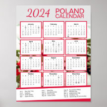 2024ポーランドのカレンダーとポーランドの休日のダウンロード