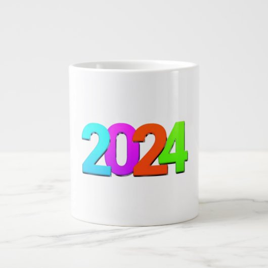2024マグカッププリント。 ジャンボコーヒーマグカップ (正面)