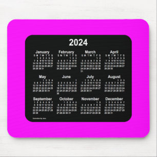 2024マゼンタネオン2トーンカレンダー(Janz) マウスパッド