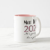 2024ママの女の子の両親の家族の新しいママmagになる ツートーンマグカップ (正面右)