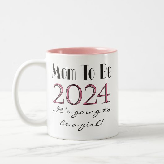 2024ママの女の子の両親の家族の新しいママmagになる ツートーンマグカップ (左)