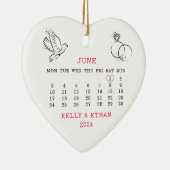 2024ミニマル結婚年結婚した日付 セラミックオーナメント (右)