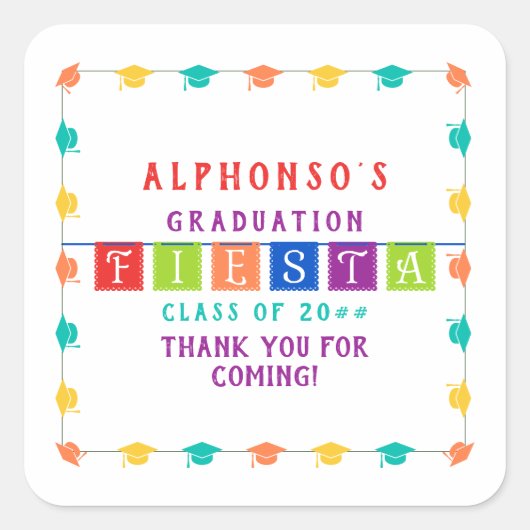 2024メキカラフルシコフィエスタ卒業パーティー スクエアシール (正面)