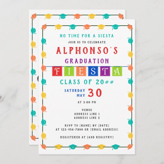 2024メキカラフルシコフィエスタ卒業パーティー 招待状 (正面/裏面)