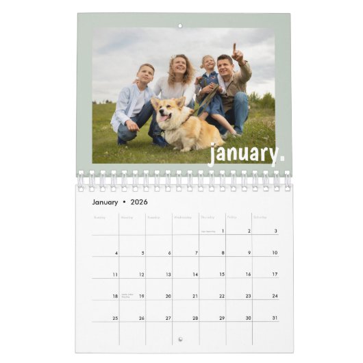 2024モダンスタイリッシュ年の家族の写真 カレンダー (1月 2026)