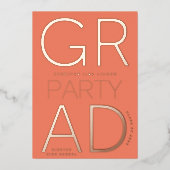 2024モダン年のパーティークラスバラ 箔招待状 (正面)