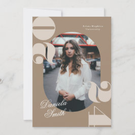 2024モダン年はっきりしたタイポグラフィクラス卒業 招待状