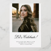 2024モダン年はっきりしたタイポグラフィクラス卒業 箔招待状 (裏面)