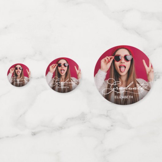 2024モダン年カスタム写真卒業パーティー コンフェッティ (正面)