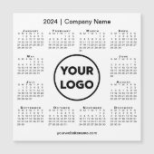 2024モダン年カレンダー会社ロゴ/ホワイトマグネット (正面)
