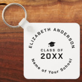 2024モダン年シンプル卒業のミニマルな卒業クラス キーホルダー (正面)
