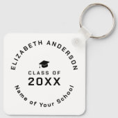 2024モダン年シンプル卒業のミニマルな卒業クラス キーホルダー (裏面)