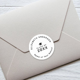 2024モダン年シンプル卒業のミニマルな卒業クラス ラウンドシール