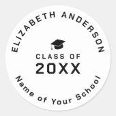 2024モダン年シンプル卒業のミニマルな卒業クラス ラウンドシール (正面)