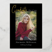 2024モダン年スタイリッシュ卒業の写真教室 箔招待状 (正面)