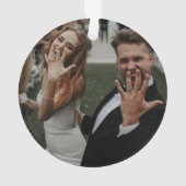 2024モダン結婚年の写真 オーナメント (裏面)