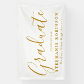 2024モダン金ゴールドスクリプト卒業パーティー 横断幕 (縦)