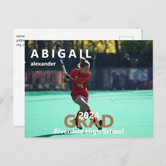 2024ラクロス写真卒業のお知らせ ポストカード (正面/裏面)