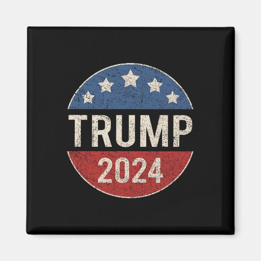 2024レトロキャンペーンボタン再選大統領のTrum マグネット (正面)
