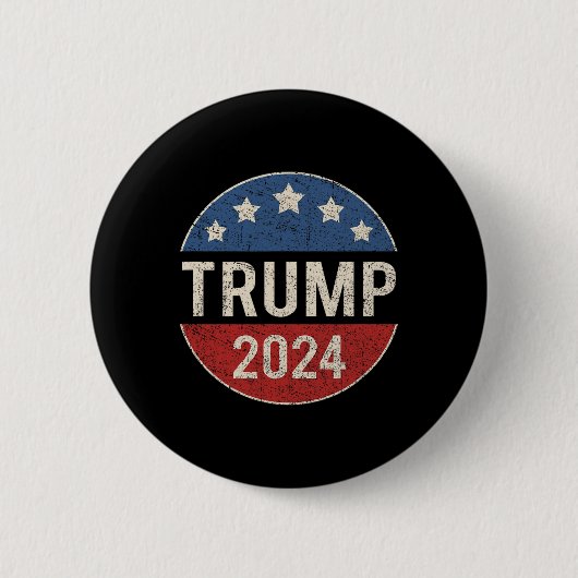 2024レトロキャンペーンボタン再選大統領のTrum 缶バッジ (正面)