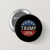 2024レトロキャンペーンボタン再選大統領のTrum 缶バッジ (正面&裏面)
