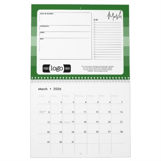 2024ロゴギフト付きビジネス挨拶 カレンダー (3月 2026)