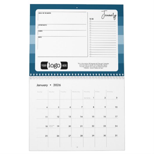 2024ロゴギフト付きビジネス挨拶 カレンダー (1月 2026)