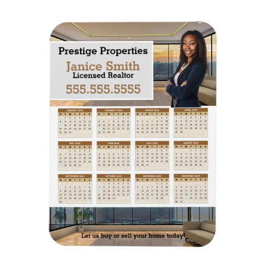 2024不動産仲介業者カレンダー冷蔵庫磁石 マグネット (縦)