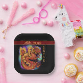 2024中国の〔占星術の〕十二宮図辰年新年 ペーパープレート (パーティー)