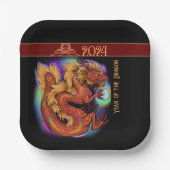 2024中国の〔占星術の〕十二宮図辰年新年 ペーパープレート (正面)