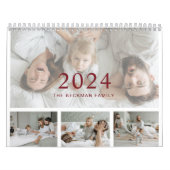 2024写真モダン自分の家族を作成 カレンダー (カバー)