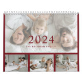 2024写真モダン自分の家族を作成 カレンダー (カバー)