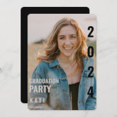 2024写真丸め卒業パーティー招待状 招待状 (正面/裏面)