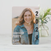 2024写真丸め卒業パーティー招待状 招待状 (スタンド正面)