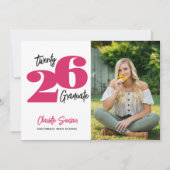 2024写真卒業手書きタイポグラフィ 招待状 (正面)