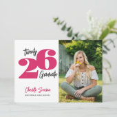 2024写真卒業手書きタイポグラフィ 招待状 (スタンド正面)