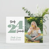 2024写真卒業手書きタイポグラフィ 招待状 (スタンド正面)