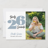 2024写真卒業手書きタイポグラフィ 招待状 (正面)