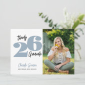 2024写真卒業手書きタイポグラフィ 招待状 (スタンド正面)